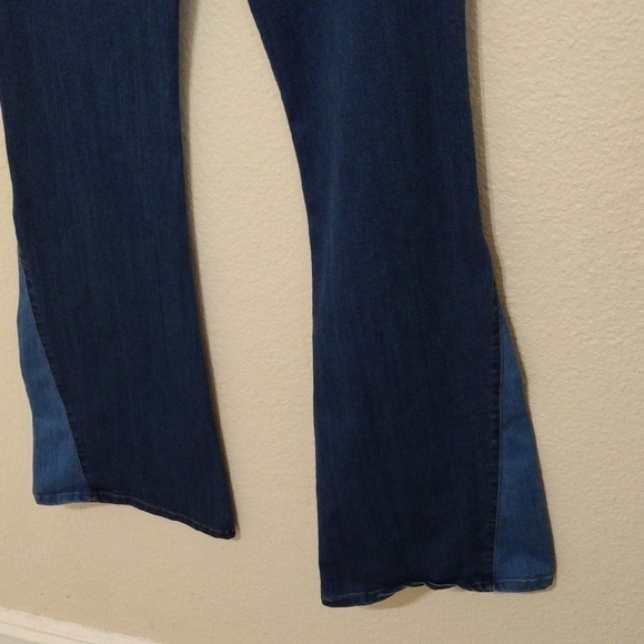 Fashion Nova Blue and Silver Flare Jeans - Picture 8 of 9